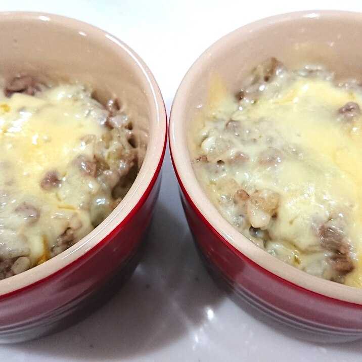 かぼちゃの挽肉チーズがけ